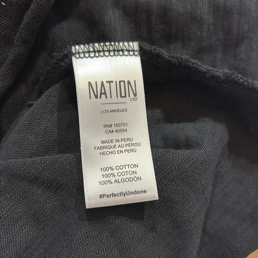 Nation LTD Gold Button Black Long Sleeve Top sz S - Picture 8 of 9